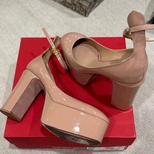 Valentino tan Go platform heel